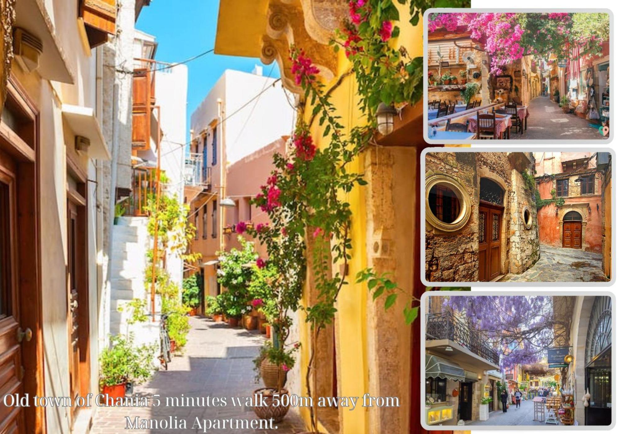 Center Manolia Dream 1 Bedroom Apartment 100M Away From The Beach Chania  Luaran gambar